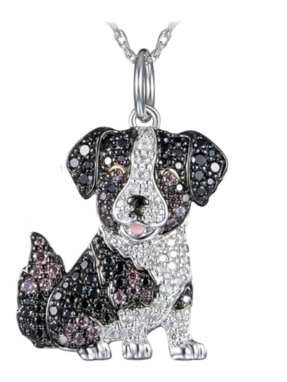 Crystal‎ Dog Pendant Necklace Cute Animal Necklace